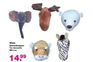 wilde dierenkoppen ter decoratie v a en euro 14 99