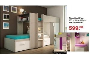 stapelbed pino 150 x 100 x 300 cm nu en euro 599