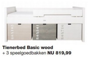 tienerbed basic wood 3 speelgoedbakken en euro 819 99