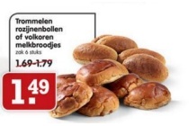 trommelen rozijnenbollen of melkbroodjes