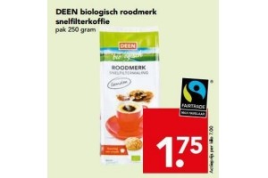 deen biologisch roodmerk snelfilterkoffie