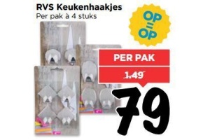 rvs keukenhaakjes