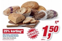 alle bruine meergranen tarwe of donkere broden