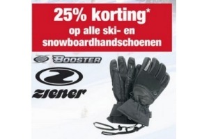 25 korting op alle ski en snowboardhandschoenen