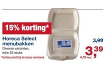 horeca select menubakken