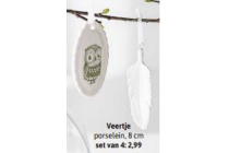 veertje porselein 8 cm set van 4 en euro 2 99