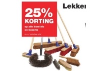 25 korting op alle borstels en bezems