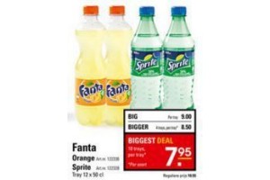 fanta orang een sprite tray