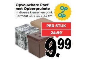 opvouwbare poef met opbergruimte