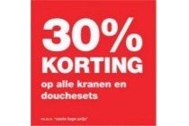 30 korting op alle kranen en douche