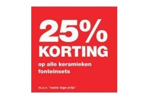 25 korting op alle keramieken fonteinsets