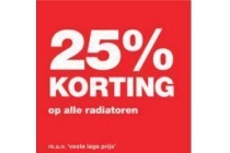 25 korting op alle radiatoren