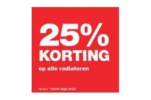 25 korting op alle radiatoren