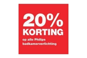 20 korting op alle philips badkamerverlichting