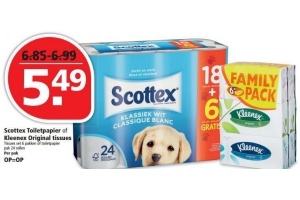 scottex toiletpapier of kleenex original tissues