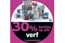 30 korting op alle verf