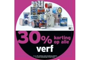 30 korting op alle verf