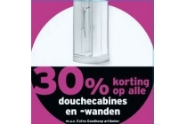 30 korting op alle douchecabines en wanden