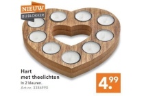 hart met theelichten