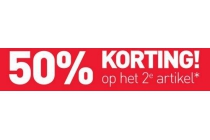 50 korting op het 2e artikel