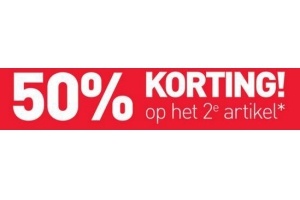 50 korting op het 2e artikel