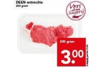 deen entrecote 200 gram voor en euro 3