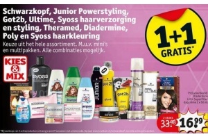 schwarzkopf junior powerstyling got2b ultime syoss haarverzorging en styling theramed diadermine poly en syoss haarkleuring