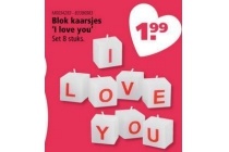 blok kaarsjes en acute i love you en acute