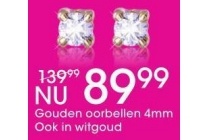 gouden oorbellen 4mm