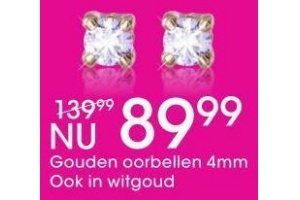 gouden oorbellen 4mm