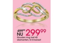 gouden ring met 42 diamanten