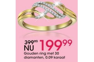 gouden ring met 30 diamanten