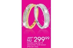 gouden ring met 75 diamanten