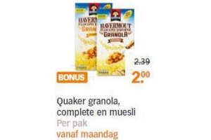 quaker granola complete en muesli