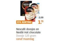 nescafe doosjes en nestle hot chocholate