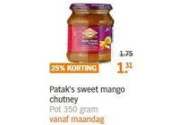 patak s sweet mango chutney