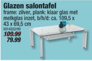 glazen salontafel