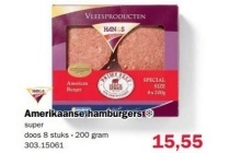 amerikaanse hamburgers super doos 8 stuks 200 gram en euro 15 55