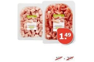 plus bacon ham of kip blokjes reepjes of staafjes