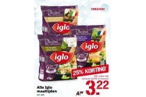 alle iglo maaltijden