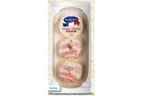 geitenkaas met spek