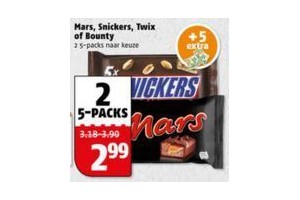 mars snickers twix of bounty