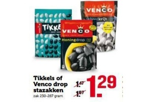tikkels of venco drop stazakken
