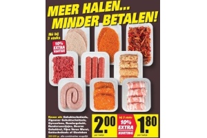 diverse soorten vlees met korting