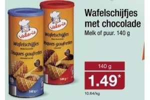 wafelschijfjes met chocolade