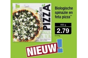 biologische spinazie en feta pizza