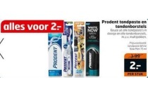 prodent tandpasta en tandenborstels voor en euro 2 per stuk