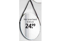 spiegel met leren band