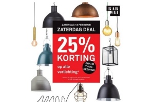 25 korting op alle verlichting