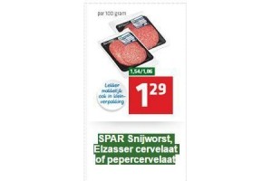 spar snijworst elzasser cervelaat of pepercervelaat